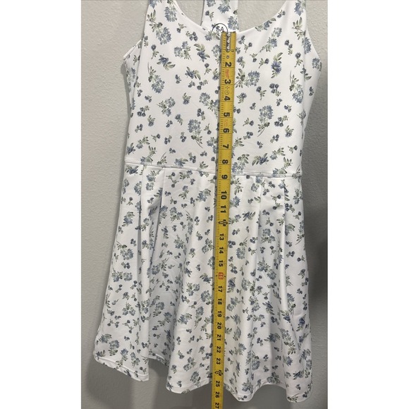 Sage Collective Size S White/ Blue Floral Racerback Fit & Flare Active Dress - Picture 12 of 12